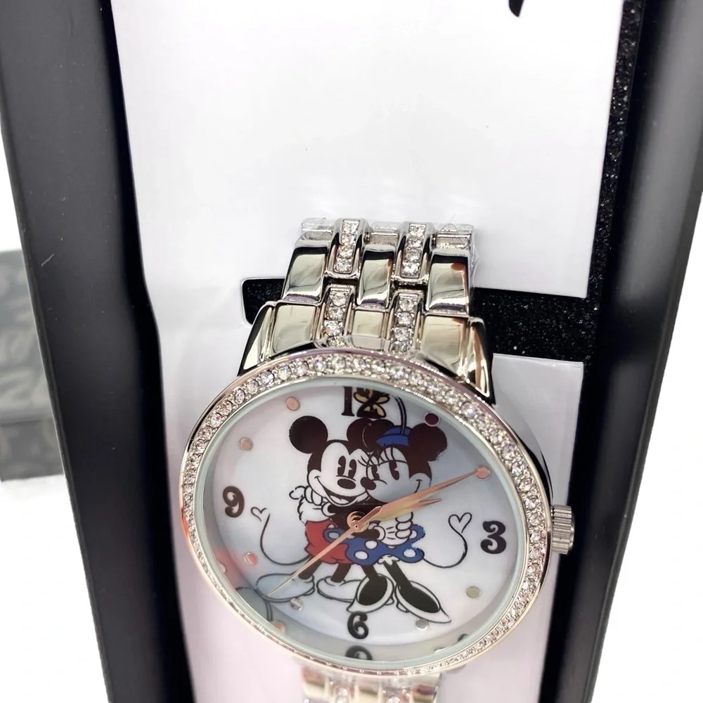 Disney Mickey and Minnie Mouse Women’s Crazy In Love Silver Alloy Watch